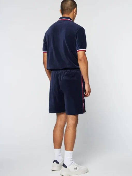 Shorts And Swim|Sergio Tacchini Primo Velour Short- Maritime Blue