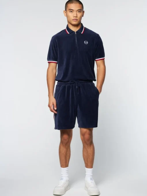 Velour|Sergio Tacchini Primo Velour Short- Maritime Blue