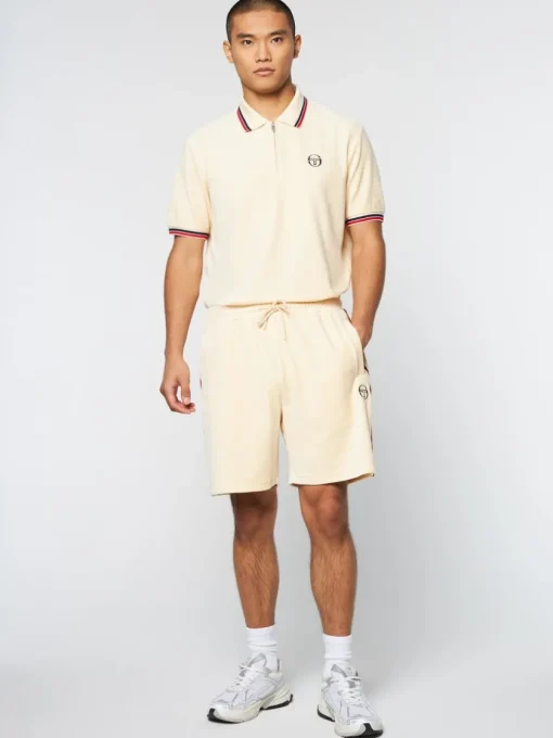 Shorts And Swim|Sergio Tacchini Primo Velour Short- Pearl Ivory