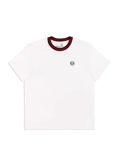 T-Shirts|Sergio Tacchini Rainer T-Shirt- White/ Adrenaline Rush