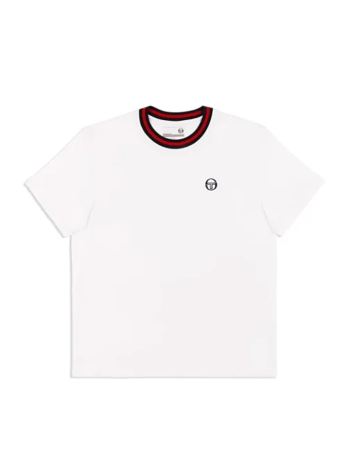 T-Shirts|Sergio Tacchini Rainer T-Shirt- White/ Adrenaline Rush