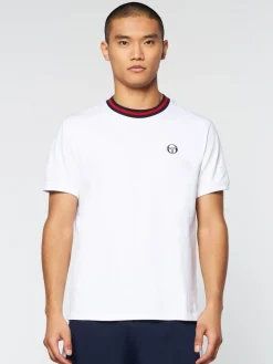 T-Shirts|Sergio Tacchini Rainer T-Shirt- White/ Adrenaline Rush