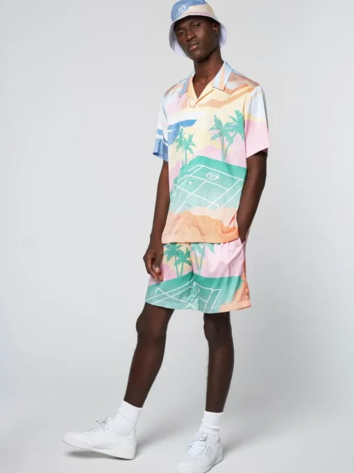 View All|Sergio Tacchini Riviera Reversible Bucket Hat- Deep Mint/ Multi