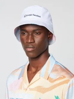 Headwear|Sergio Tacchini Riviera Reversible Bucket Hat- Deep Mint/ Multi