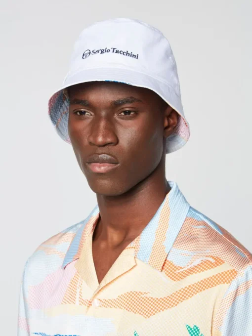 Headwear|Sergio Tacchini Riviera Reversible Bucket Hat- Deep Mint/ Multi