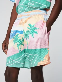 Shorts And Swim|Sergio Tacchini Riviera Short- Deep Mint/ Multi