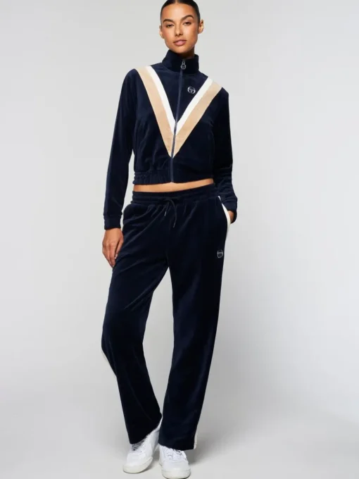 View All|Sergio Tacchini Rosa Velour Track Pant- Maritime Blue