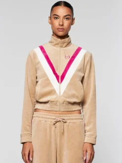 Velour|Sergio Tacchini Sara Velour Track Jacket- Humus