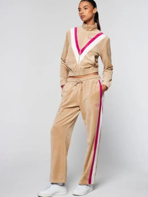 Velour|Sergio Tacchini Sara Velour Track Jacket- Humus