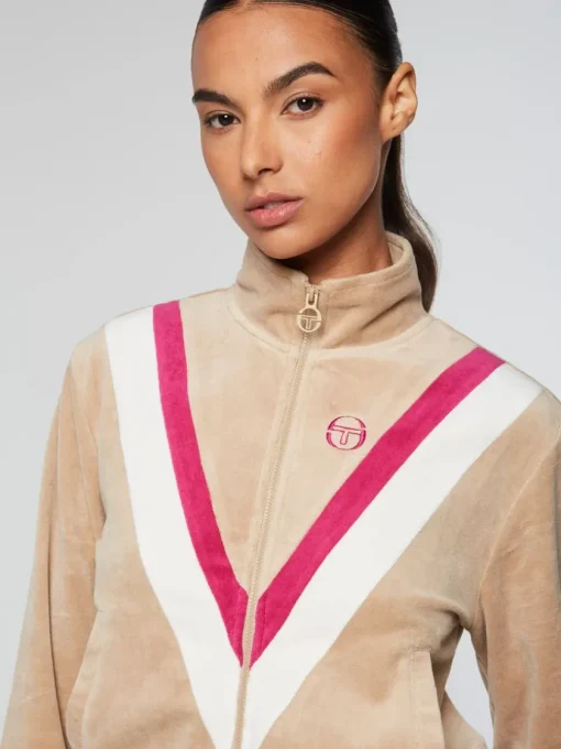 Velour|Sergio Tacchini Sara Velour Track Jacket- Humus