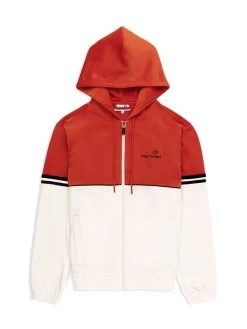 Sweatshirts And Hoodies|Sergio Tacchini Scopeto Full-Zip Velour Hoodie- Poinciana/ Gardenia