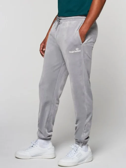 Velour|Sergio Tacchini Scopeto Velour Pant- Sleet/ Gardenia