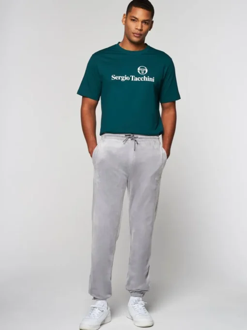 Velour|Sergio Tacchini Scopeto Velour Pant- Sleet/ Gardenia