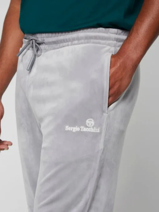 Velour|Sergio Tacchini Scopeto Velour Pant- Sleet/ Gardenia