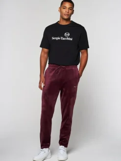 Velour|Sergio Tacchini Scopeto Velour Pant-Black Beauty/ Mauve Wine