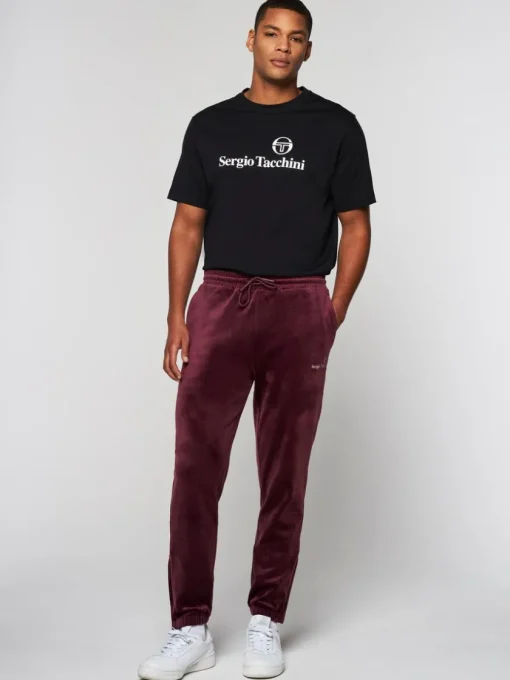 Velour|Sergio Tacchini Scopeto Velour Pant-Black Beauty/ Mauve Wine