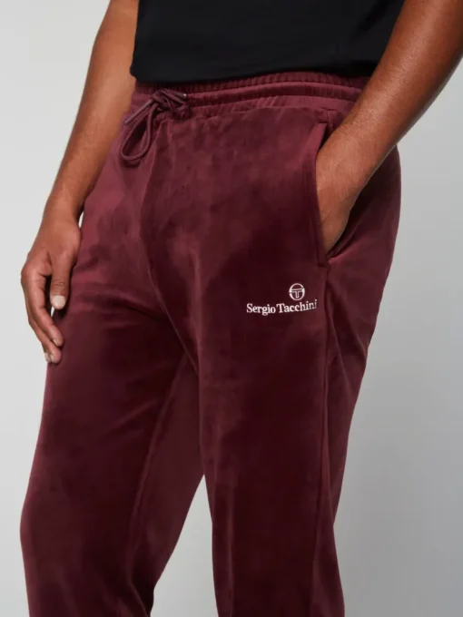 Velour|Sergio Tacchini Scopeto Velour Pant-Black Beauty/ Mauve Wine