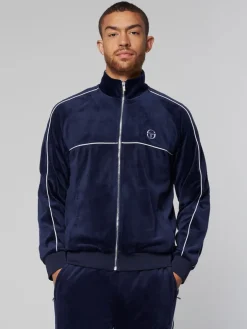 Velour|Sergio Tacchini Sovana Velour Track Jacket- Maritime Blue