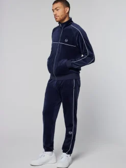 Velour|Sergio Tacchini Sovana Velour Track Jacket- Maritime Blue