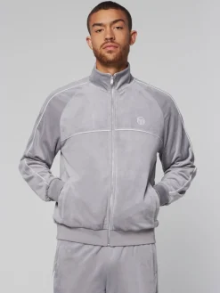 Velour|Sergio Tacchini Sovana Velour Track Jacket- Sleet