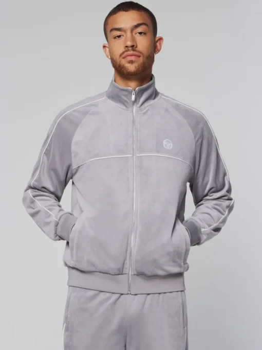 Velour|Sergio Tacchini Sovana Velour Track Jacket- Sleet
