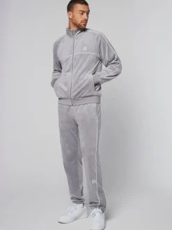 Velour|Sergio Tacchini Sovana Velour Track Jacket- Sleet