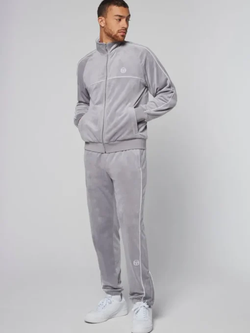 Velour|Sergio Tacchini Sovana Velour Track Jacket- Sleet