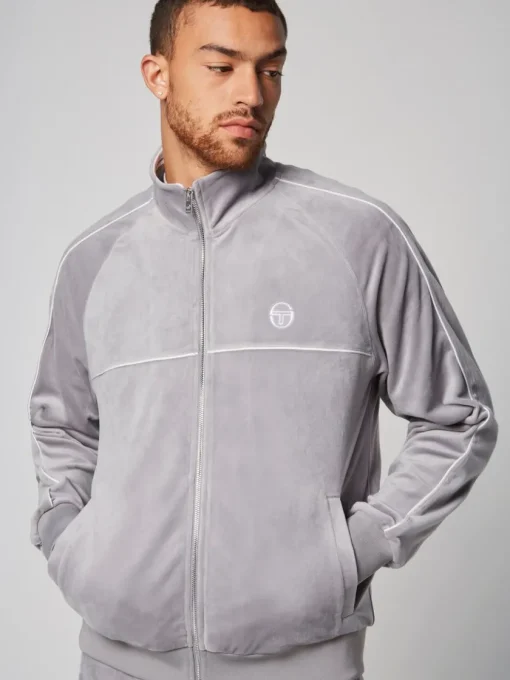 Velour|Sergio Tacchini Sovana Velour Track Jacket- Sleet