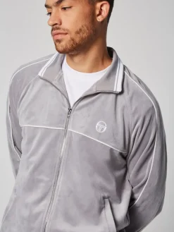Velour|Sergio Tacchini Sovana Velour Track Jacket- Sleet