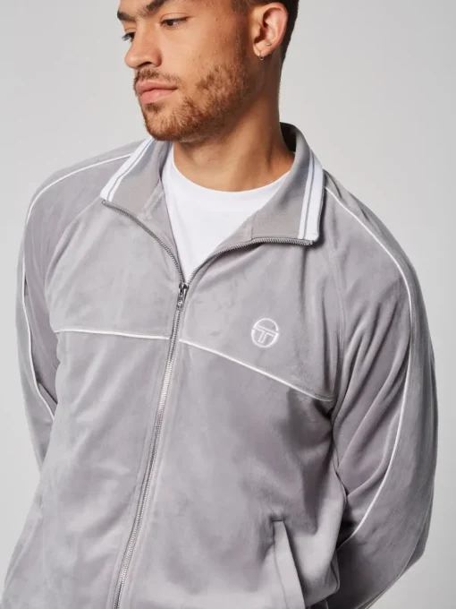 Velour|Sergio Tacchini Sovana Velour Track Jacket- Sleet