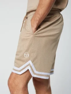 Shorts And Swim|Sergio Tacchini Spazio Banda Mesh Short- Humus