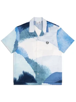 Matching Separates|Sergio Tacchini Spiaggia Cabana Shirt- Maritime Blue/ Multi
