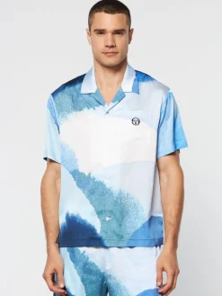 Matching Separates|Sergio Tacchini Spiaggia Cabana Shirt- Maritime Blue/ Multi