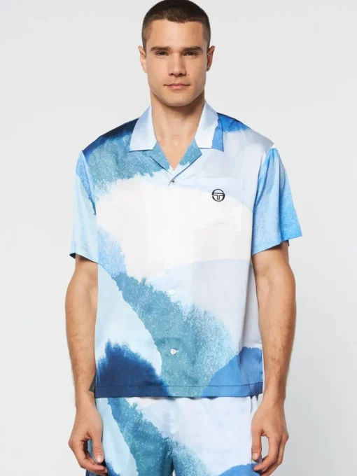 View All|Sergio Tacchini Spiaggia Cabana Shirt- Maritime Blue/ Multi