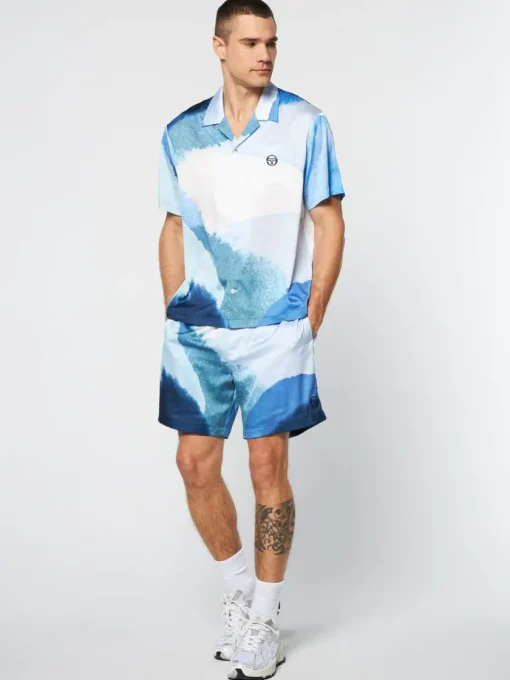 View All|Sergio Tacchini Spiaggia Cabana Shirt- Maritime Blue/ Multi