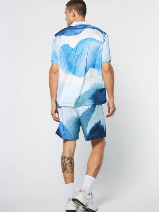View All|Sergio Tacchini Spiaggia Cabana Shirt- Maritime Blue/ Multi