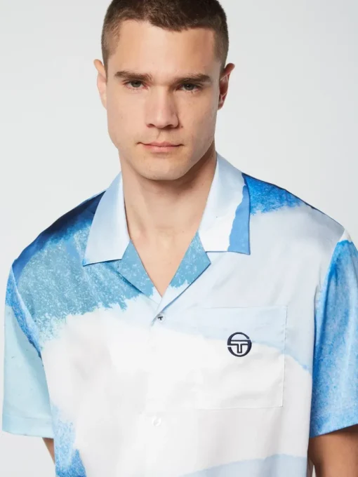 View All|Sergio Tacchini Spiaggia Cabana Shirt- Maritime Blue/ Multi