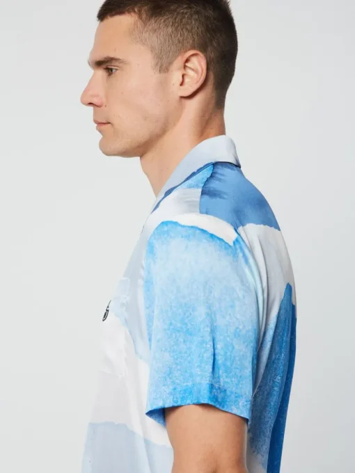 View All|Sergio Tacchini Spiaggia Cabana Shirt- Maritime Blue/ Multi