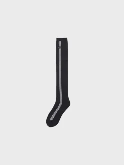 Socks|Sergio Tacchini Striped Knee High Socks- Black