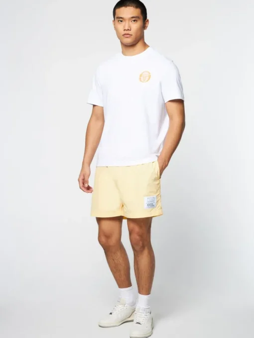 T-Shirts|Sergio Tacchini Tenda T-Shirt- Brilliant White/ Tangerine