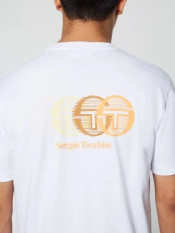 T-Shirts|Sergio Tacchini Tenda T-Shirt- Brilliant White/ Tangerine