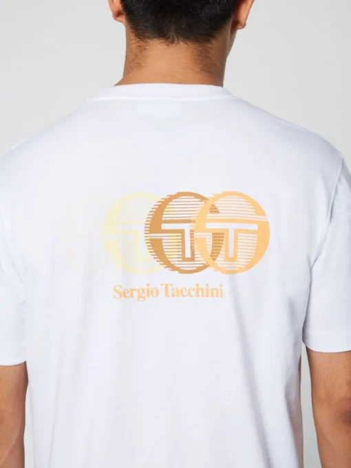 T-Shirts|Sergio Tacchini Tenda T-Shirt- Brilliant White/ Tangerine