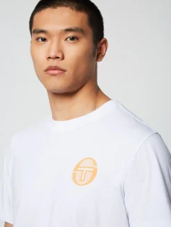 T-Shirts|Sergio Tacchini Tenda T-Shirt- Brilliant White/ Tangerine
