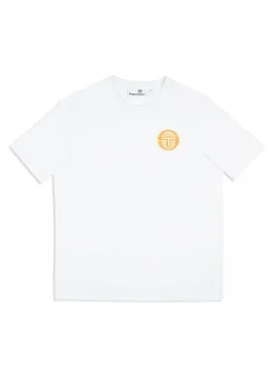 The Essentials|Sergio Tacchini Tenda T-Shirt- Brilliant White/ Tangerine