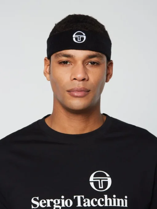 For The Court|Sergio Tacchini Tennis Headband- Black