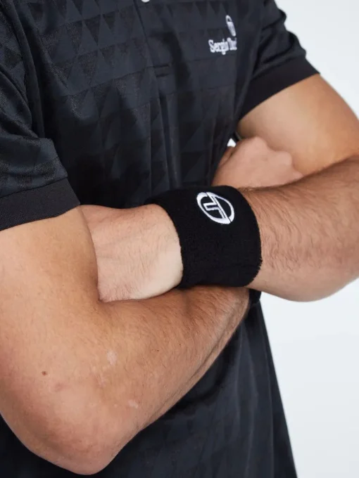 For The Court|Sergio Tacchini Tennis Wristband-Black