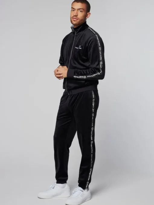 Velour|Sergio Tacchini Tipo Velour Track Jacket- Black