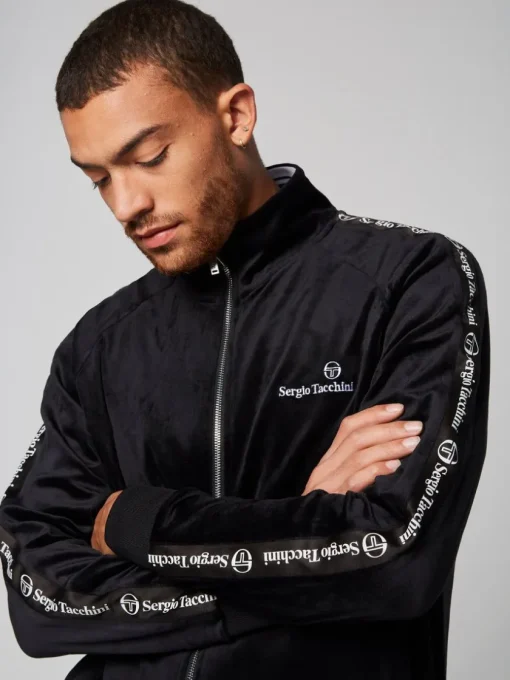 Velour|Sergio Tacchini Tipo Velour Track Jacket- Black