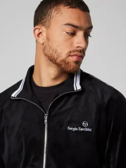 Velour|Sergio Tacchini Tipo Velour Track Jacket- Black