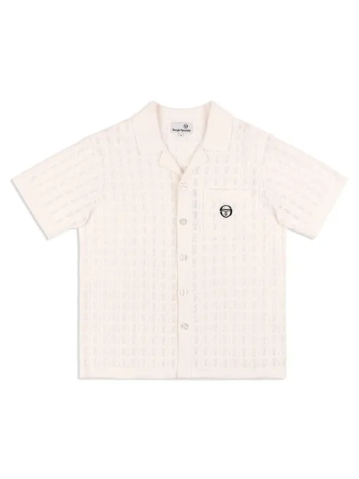 Knitwear|Sergio Tacchini Ulivo Crochet Shirt- Brilliant White